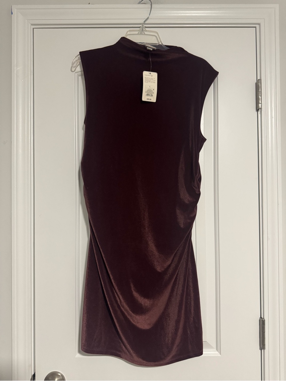 a new day Sleeveless Velvet Mock Neck Mini Dress in Deep Wine